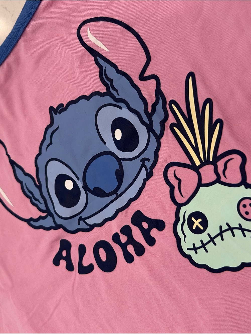 Disney Pink & Blue Stitch Aloha Tank Top - Picture 4 of 8